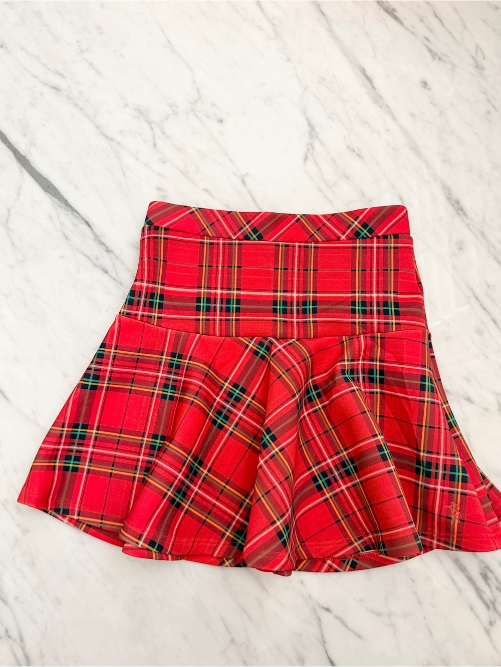 Okaïdi Red Plaid Flared Skirt Kids Size 10